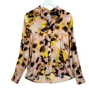 printed long sleeve flowy blouse szie 34 EU ICHI